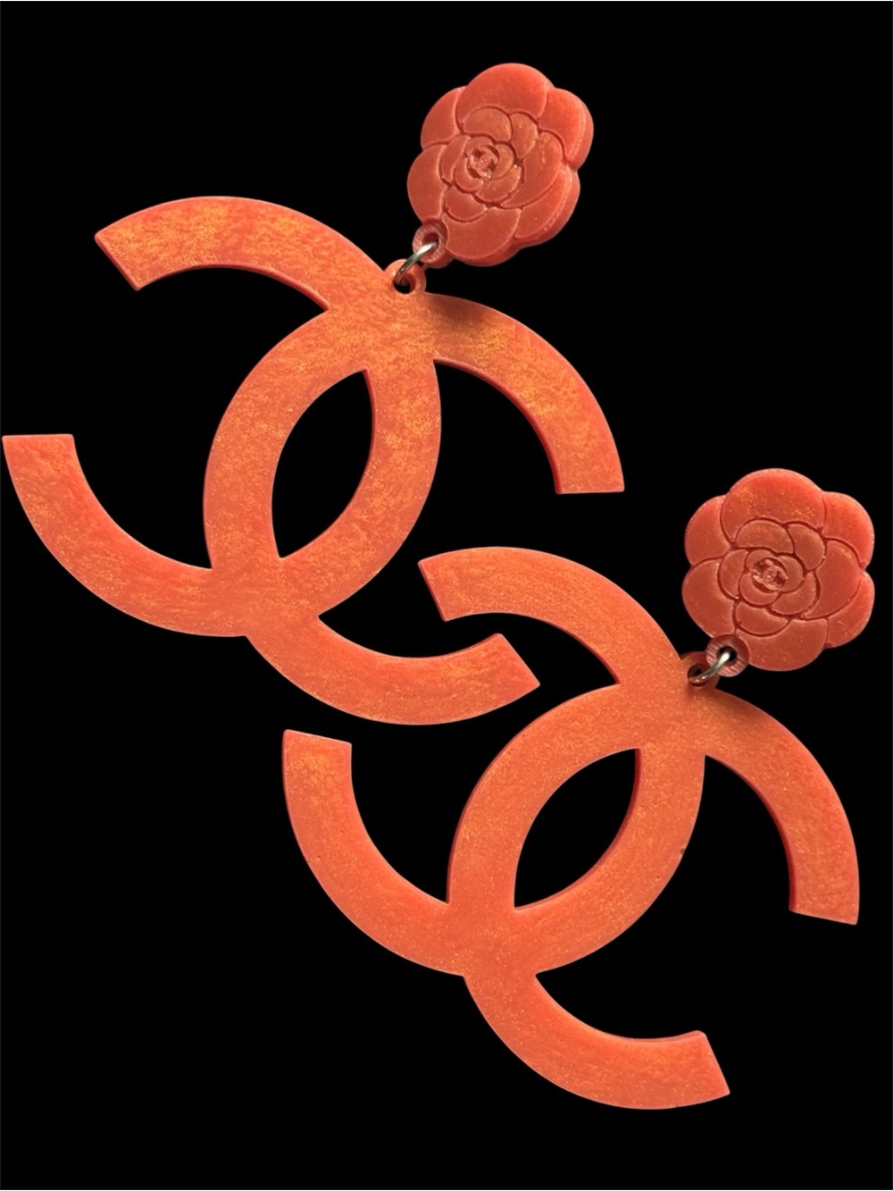 Large CC Fashion Dangle Earrings